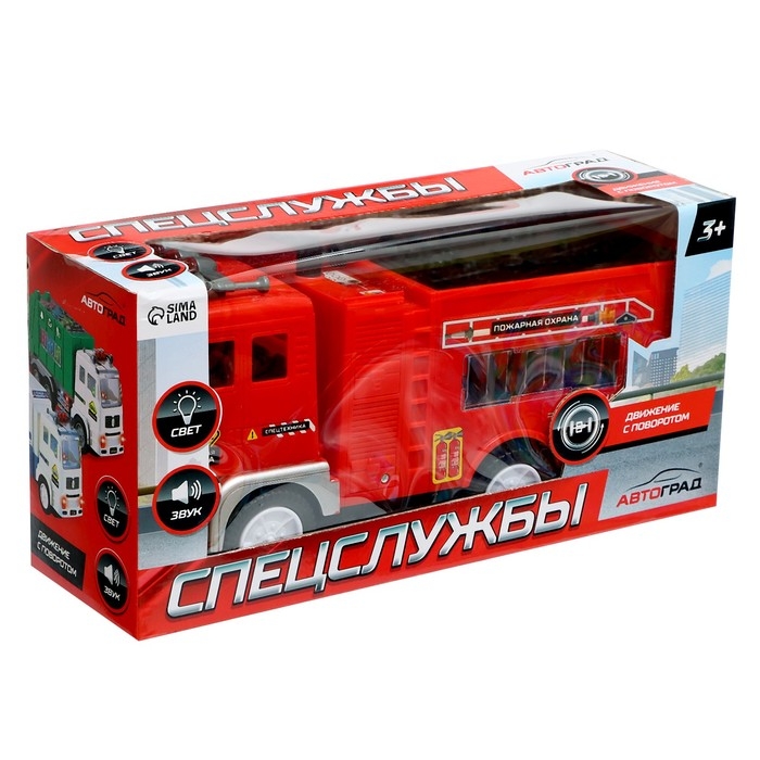 Машина &laquo;Пожарная служба&raquo;, световые и звуковые эффекты, работает от батареек