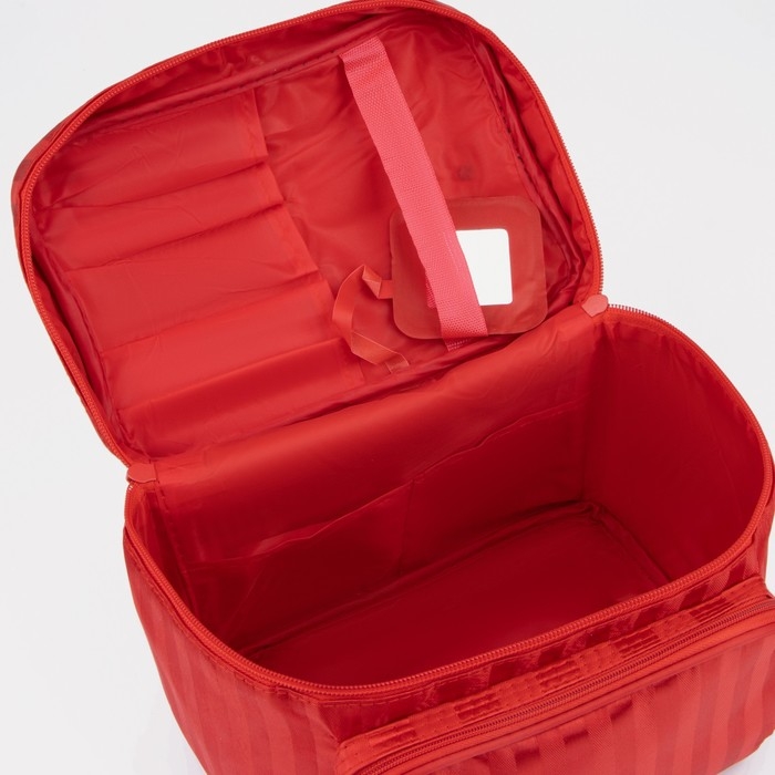 Косметичка на молнии, с зеркалом, цвет красный Косметичка на молнии, с зеркалом, цвет красный