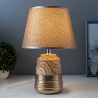 Лампа настольная "Дуб рустикальный и золото" 1х40W Е14 34х22х22 см RISALUX