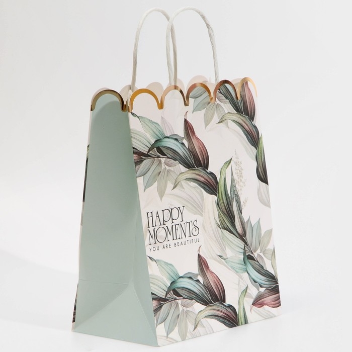Пакет подарочный крафтовый, упаковка, &laquo;Moments&raquo;, 18 х 23 х 10 см