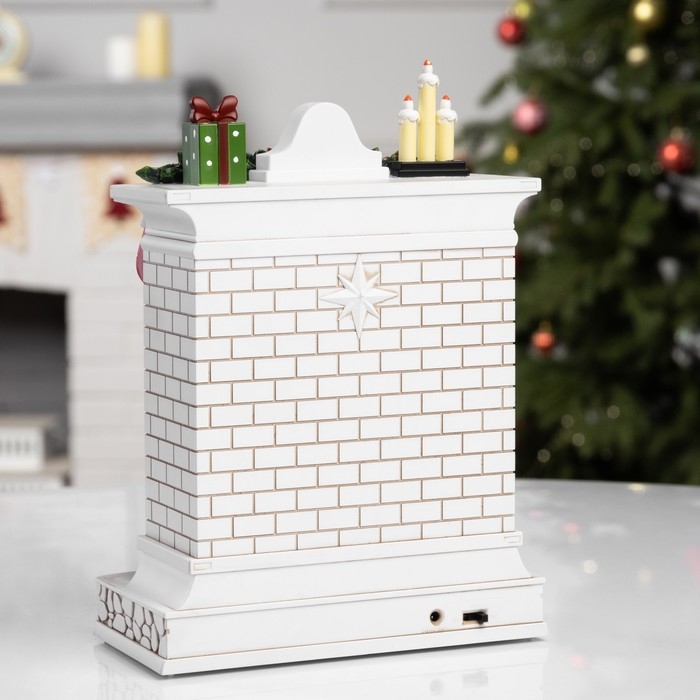 Фигура светодиодная &laquo;Чудесный камин&raquo;, 26х10х18 см, музыка, батарейки ААх3 (не вкомплекте), USB, свечение тёплое белое