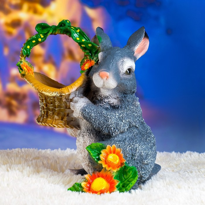 Садовая фигура Садовая фигура "Зайка с лукошком" 29х26х32см