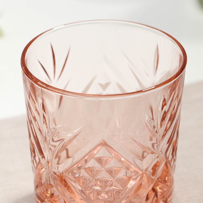 Стакан низкий стеклянный &laquo;Зальцбург&raquo;, 300 мл, цвет розовый