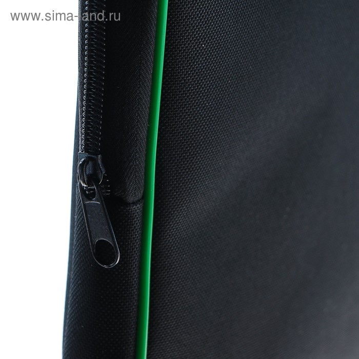 Папка с ручками текстильная А4, 350 х 265 х 45 мм, ПМД 2-42 Папка с ручками текстильная А4, 350 х 265 х 45 мм, ПМД 2-42 "Офис", внутренний карман, чёрная/салатовая