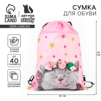 Мешок для обуви «Очаровательный котёнок» нетканное полотно, размер 30 х 40 см Мешок для обуви «Очаровательный котёнок» нетканное полотно, размер 30 х 40 см