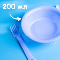 Набор детской посуды &laquo;Маленький джентльмен&raquo;, 4 предмета: тарелка, поильник, ложка, вилка, от 5 мес.