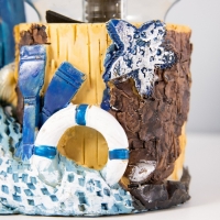 Плазменный шар "Побережье" синий 15х9х18 см RISALUX Плазменный шар "Побережье" синий 15х9х18 см RISALUX