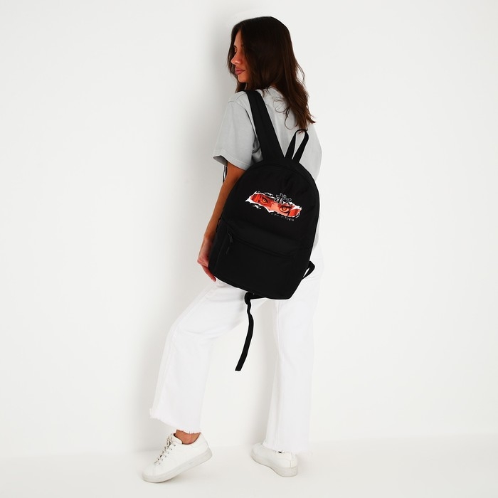 Рюкзак школьный молодёжный &laquo;Аниме&raquo;, 29х12х37, отдел на молнии, н/карман, чёрный