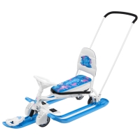 Снегокат с колёсами «Тимка спорт 6 Бабочки», ТС6/БТ, с родительской ручкой, со спинкой и ремнём безопасности Снегокат с колёсами «Тимка спорт 6 Бабочки», ТС6/БТ, с родительской ручкой, со спинкой и ремнём безопасности