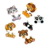 Макси-пазлы «Весёлые зверята», 5 пазлов, 10 деталей Макси-пазлы «Весёлые зверята», 5 пазлов, 10 деталей