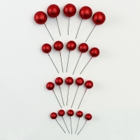 Набор топперов &laquo;Бусины&raquo;, набор 20 шт., цвет красный