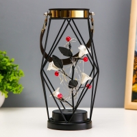 Ночник "Цветы" LED от батареек ААА чёрный 16х16х25 см RISALUX