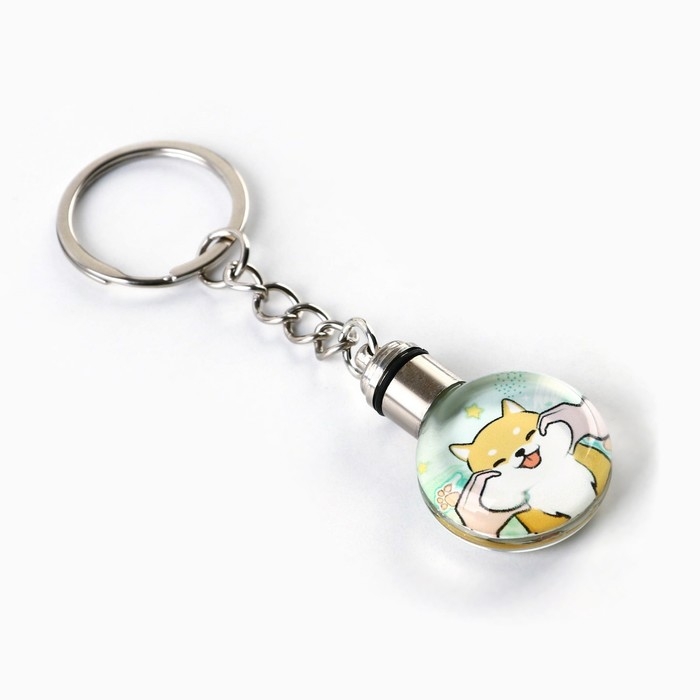 Брелок для ключей с фонариком &laquo;Сиба-ину&raquo;, 4 х 2 см