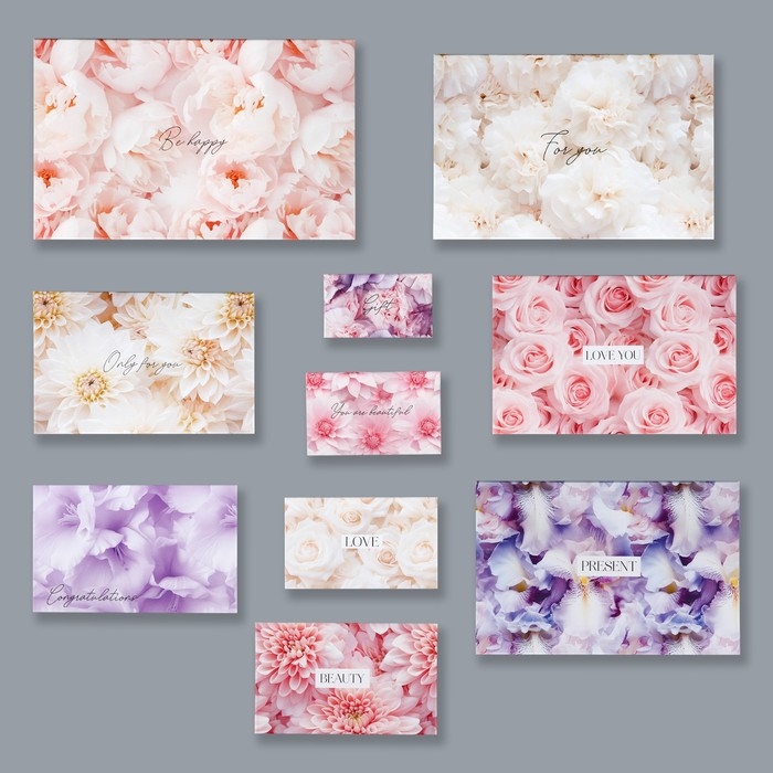 Набор коробок 10 в 1, упаковка подарочная, «Цветы», 12 х 7 х 4 - 32.5 х 20 х 12.5 см Набор коробок 10 в 1, упаковка подарочная, «Цветы», 12 х 7 х 4 - 32.5 х 20 х 12.5 см