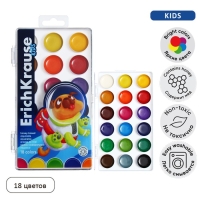 Акварель 18 цветов, ErichKrause Kids Space Animals, медовая, с УФ защитой яркости, пластиковая коробка, европодвес Акварель 18 цветов, ErichKrause Kids Space Animals, медовая, с УФ защитой яркости, пластиковая коробка, европодвес