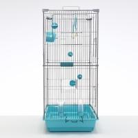 Клетка для птиц "Пижон" №104-Б, разборная, 2 секции, 58 х 40 х 88см, бирюзовая Клетка для птиц "Пижон" №104-Б, разборная, 2 секции, 58 х 40 х 88см, бирюзовая