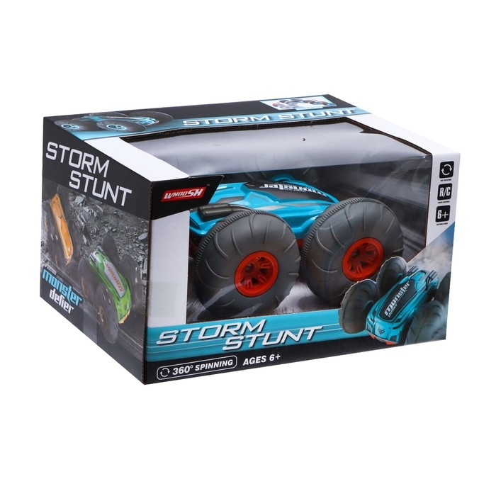 Машина-перевёртыш радиоуправляемая &laquo;Монстр&raquo;, работает от аккумулятора, цвет синий