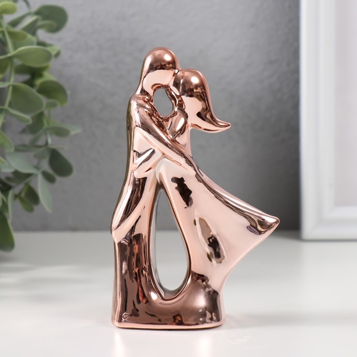 Сувенир керамика "Поцелуй" золото 11,5 см