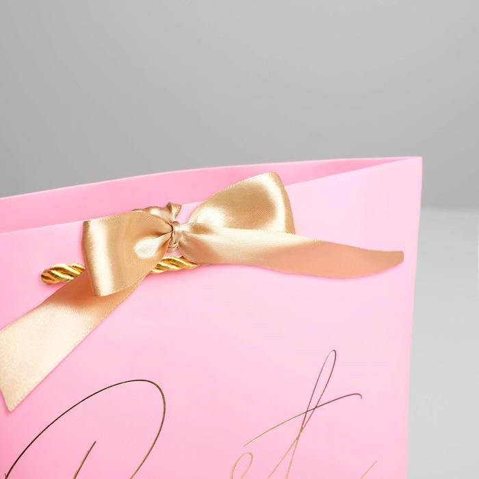 Пакет подарочный, упаковка, &laquo;Best wishes&raquo;, 19 х 20 х 9 см