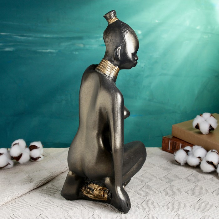 Фигура "Утро Африки" чёрное золото, 17х22х36см