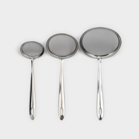 Сито набор Доляна &laquo;Металлик&raquo; для снятия пены, 3 штуки, цвет серебристый
