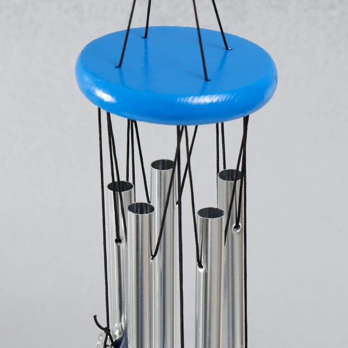 Музыка ветра металл, пластик "Сердечки от сглаза" 5 трубок, глазки 60 см