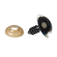 Глаза винтовые с заглушками, &laquo;Блёстки&raquo; набор 24 шт, размер 1 шт: 1,8 см, цвет синий