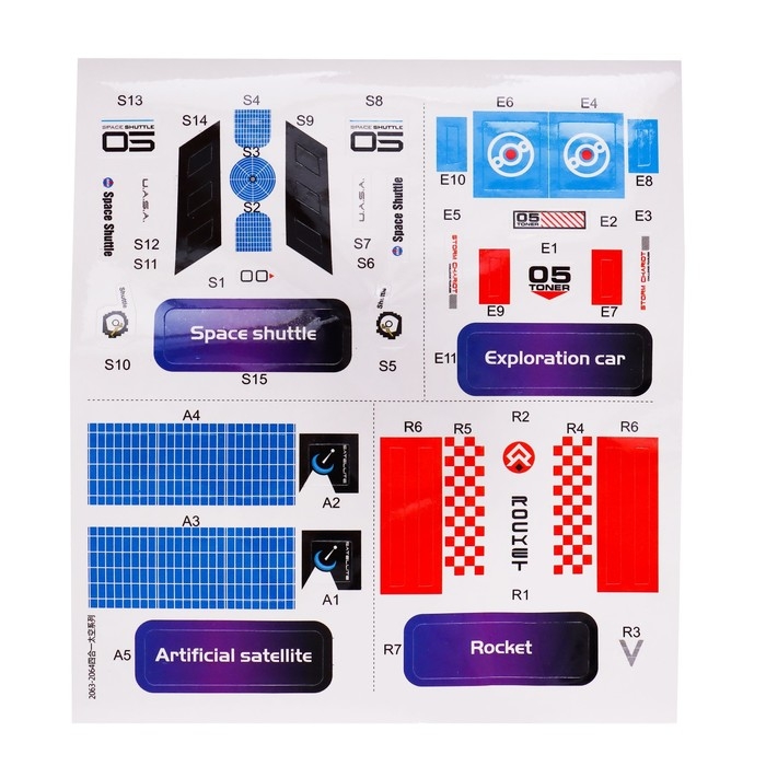 Конструктор 4 в 1 &laquo;Исследование космоса&raquo;, работает от батареек