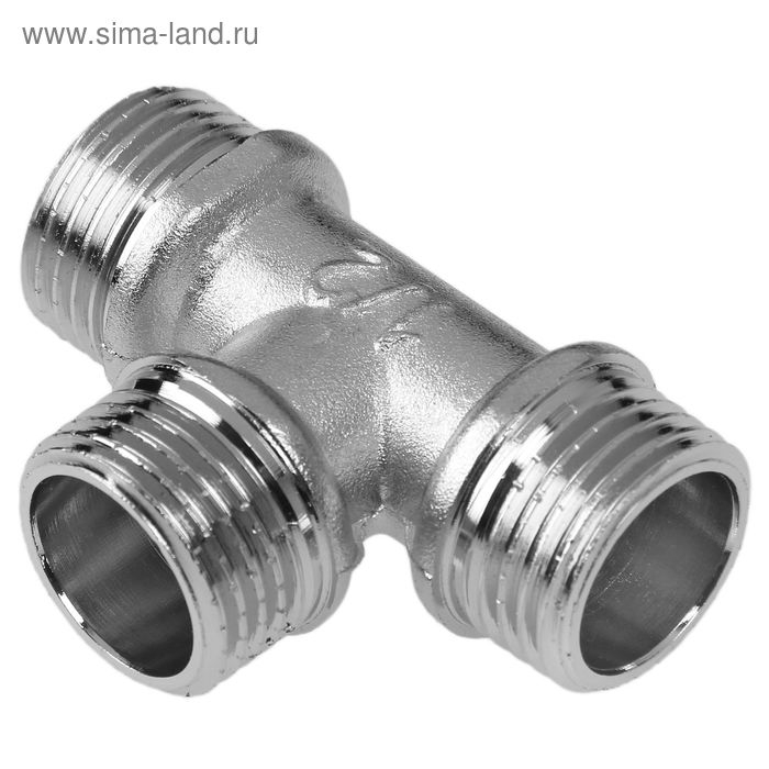 Тройник AQUALINK, 1/2 Тройник AQUALINK, 1/2", наружная резьба, никелированная латунь