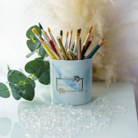 Горшок для цветов с тиснением, &laquo;Красота&raquo;, 10 х 10 см