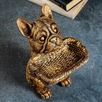 Подставка конфетница "Собака с корзинкой" бронза, 24х15х17см Подставка конфетница "Собака с корзинкой" бронза, 24х15х17см