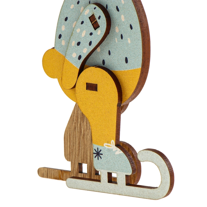 Ёлочная игрушка - подвеска деревянная сборная «Новый год! Мишка» Ёлочная игрушка - подвеска деревянная сборная «Новый год! Мишка»