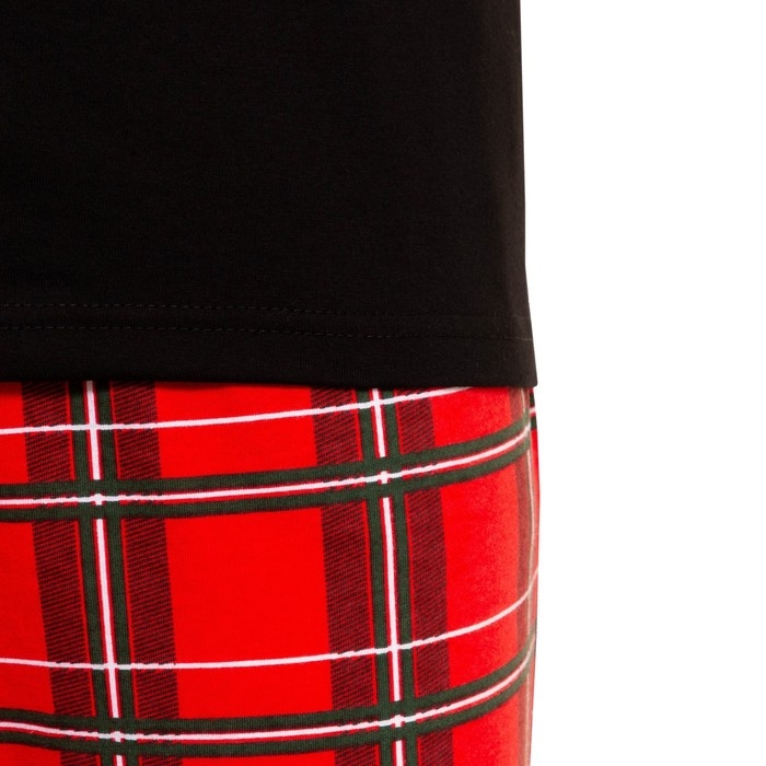 Пижама новогодняя мужская KAFTAN "Дед Мороз", цвет красный/чёрный, размер 52