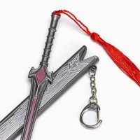 Сувенирное оружие подвесное мини "Меч в стиле Геншин", брелок, 20 см, серебристый Сувенирное оружие подвесное мини "Меч в стиле Геншин", брелок, 20 см, серебристый