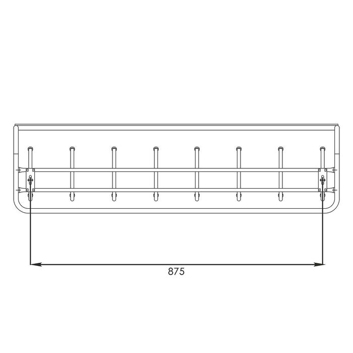 Вешалка настенная с полкой, 8 крючков, 97,5×22×26,5 см, цвет медный антик Вешалка настенная с полкой, 8 крючков, 97,5×22×26,5 см, цвет медный антик