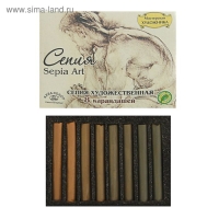 Сепия светлая/тёмная, 4 цвета, 8 штук, &laquo;Мастерская художника&raquo;, в картонной коробке