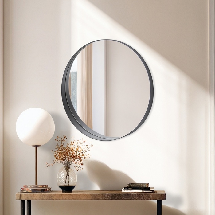 Зеркало настенное Зеркало настенное "Чёрный Рубин", в круглом корпусе, d=50,5см