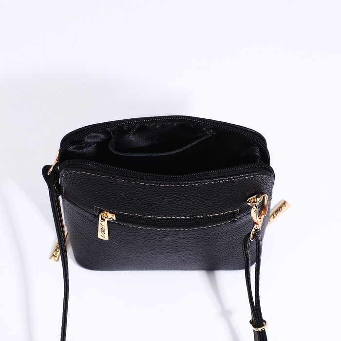 Сумка кросс-боди L-Craft на молнии, наружный карман, цвет чёрный Сумка кросс-боди L-Craft на молнии, наружный карман, цвет чёрный