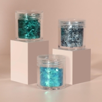 Блёстки для декора ногтей &laquo;Морское сияние&raquo;, крупные/мелкие, 3 баночки