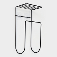 Держатель для полотенец с полкой, 15,5&times;12,5&times;33,5 см, цвет черный