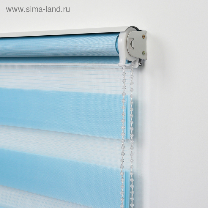 Штора рулонная &laquo;День-ночь&raquo;, 60&times;180 см (с учётом креплений 3,5 см), цвет голубой