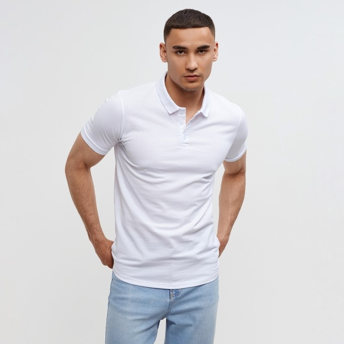 Футболка (поло) мужская MINAKU REGULAR FIT: цвет белый, р-р 50