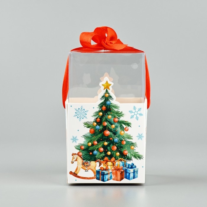 Коробка подарочная новогодняя складная &laquo;Ёлочка&raquo;, 7 х 12 х 7 см, Новый год