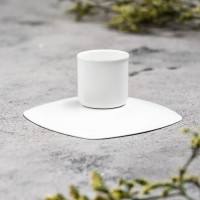 Подсвечник "Квадрат" металл на 1 свечу, 7х3 см, белый