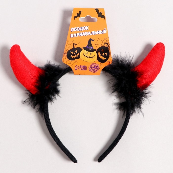 Карнавальный ободок «Красные рожки» Карнавальный ободок «Красные рожки»