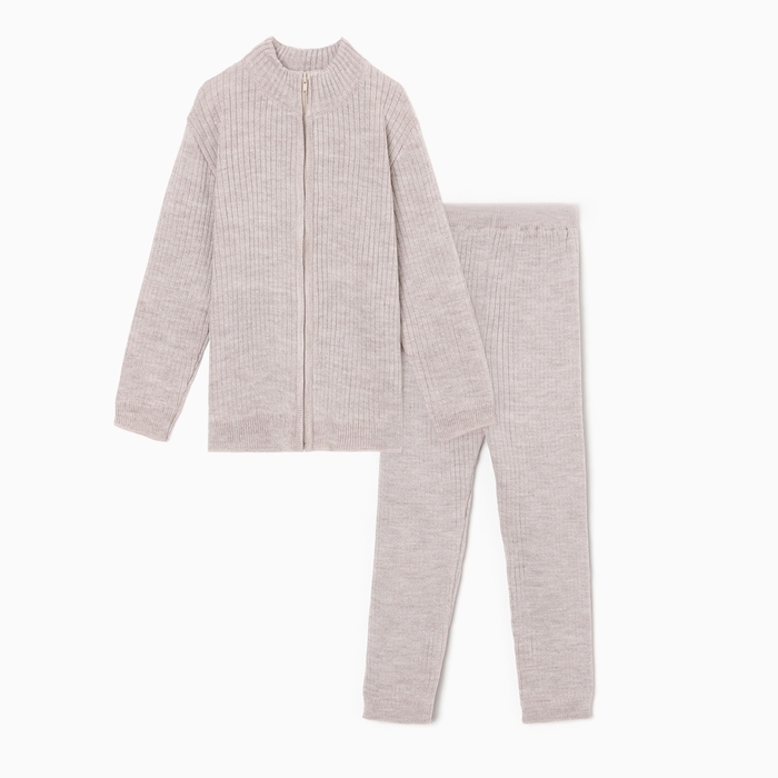 Костюм (кофта и брюки) детский MINAKU, цвет бежевый, рост 146 см