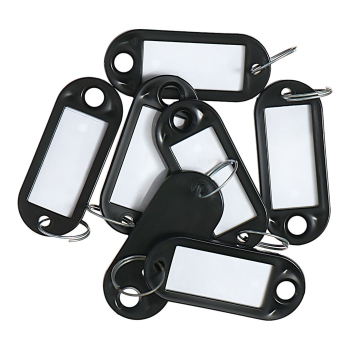 Набор брелоков для ключей, 10 штук, 53 мм, цвет черный Набор брелоков для ключей, 10 штук, 53 мм, цвет черный