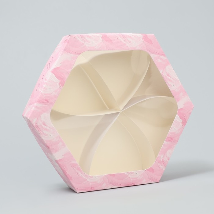 Коробка кондитерская складная, упаковка &laquo;Зефир&raquo;, 23 х 23 х 4 см