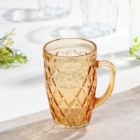 Кружка стеклянная, 400 мл, цвет и текстура МИКС