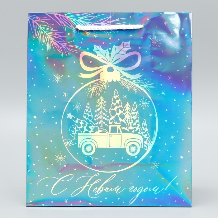 Пакет голографический «Морозко», ML 23 х 27 х 11.5 см, Новый год Пакет голографический «Морозко», ML 23 х 27 х 11.5 см, Новый год